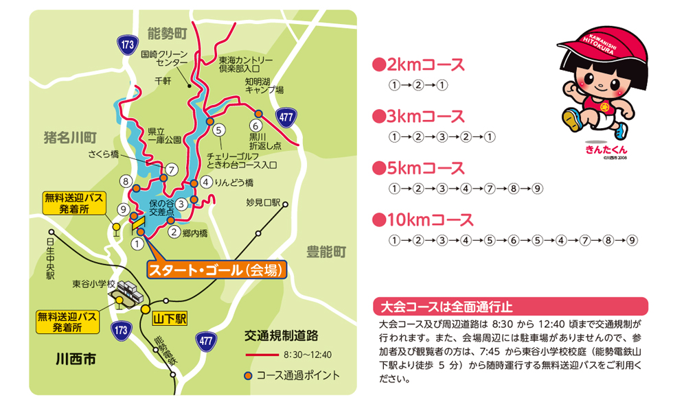 さめうらの郷湖畔トレイルレース コース図
